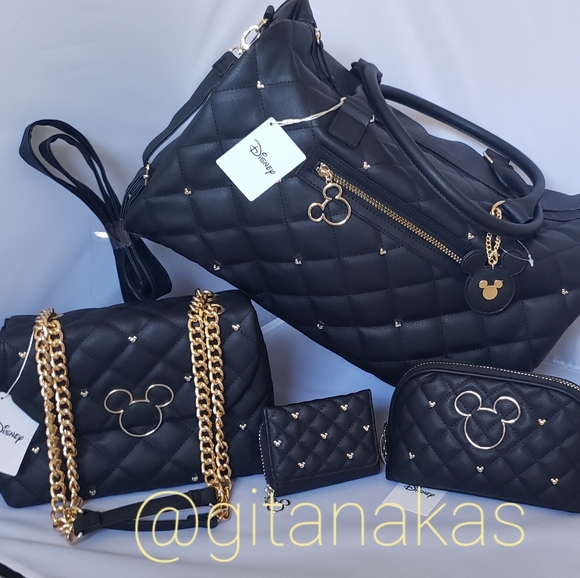 🎄Disney Mickey Minnie Studded Travel Luggage Bags - Picture 1 of 15